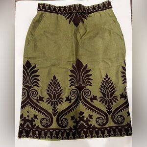 OSCAR DE LA RENTA Size 6 linen silk skirt